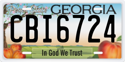 GA license plate CBI6724