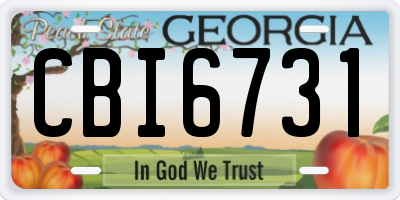 GA license plate CBI6731
