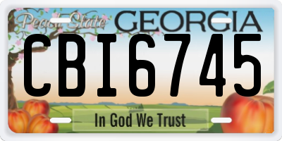 GA license plate CBI6745