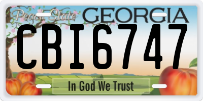 GA license plate CBI6747