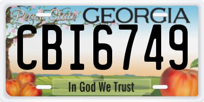 GA license plate CBI6749