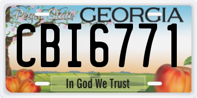 GA license plate CBI6771