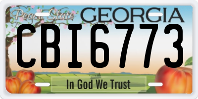 GA license plate CBI6773
