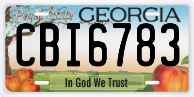 GA license plate CBI6783