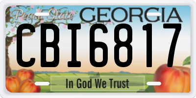 GA license plate CBI6817