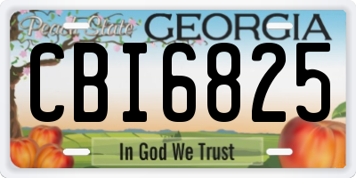 GA license plate CBI6825
