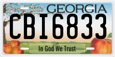 GA license plate CBI6833