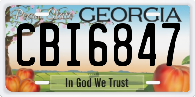 GA license plate CBI6847