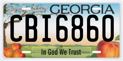 GA license plate CBI6860