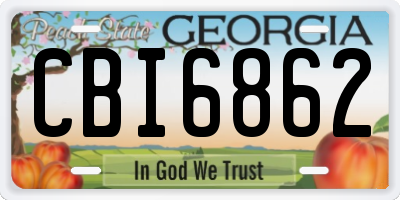 GA license plate CBI6862
