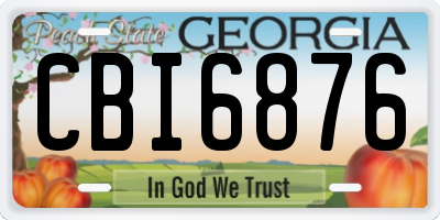 GA license plate CBI6876