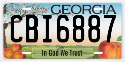 GA license plate CBI6887