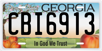 GA license plate CBI6913
