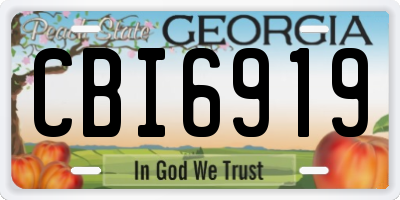 GA license plate CBI6919