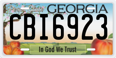 GA license plate CBI6923