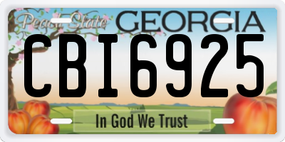 GA license plate CBI6925