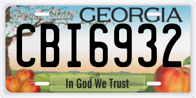 GA license plate CBI6932