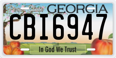 GA license plate CBI6947