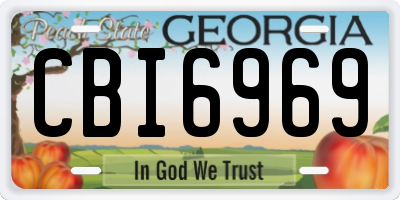 GA license plate CBI6969