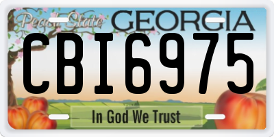 GA license plate CBI6975