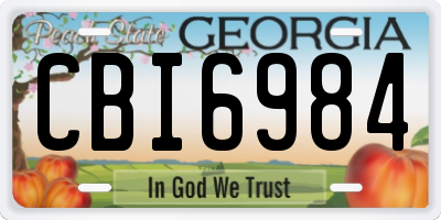 GA license plate CBI6984