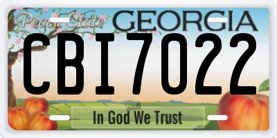 GA license plate CBI7022