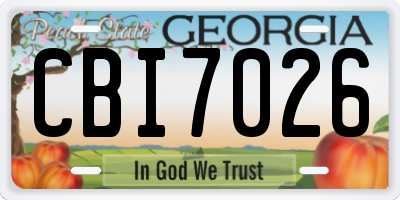GA license plate CBI7026