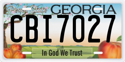 GA license plate CBI7027