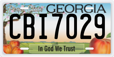 GA license plate CBI7029
