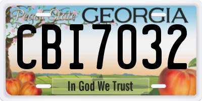 GA license plate CBI7032