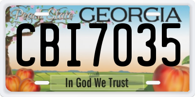 GA license plate CBI7035