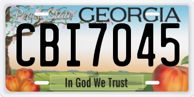 GA license plate CBI7045