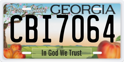 GA license plate CBI7064