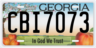GA license plate CBI7073