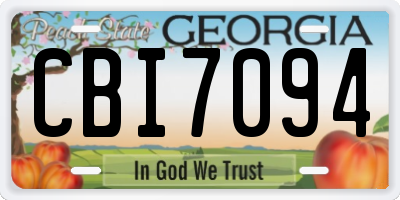 GA license plate CBI7094