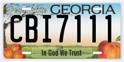 GA license plate CBI7111