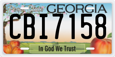 GA license plate CBI7158