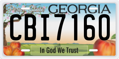 GA license plate CBI7160
