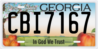 GA license plate CBI7167