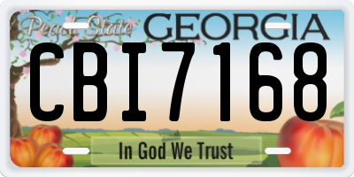 GA license plate CBI7168
