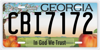 GA license plate CBI7172