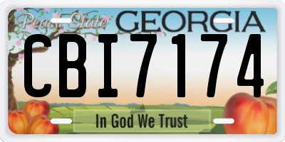 GA license plate CBI7174