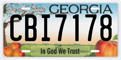 GA license plate CBI7178