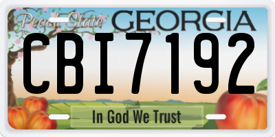 GA license plate CBI7192