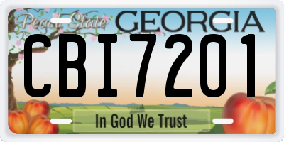GA license plate CBI7201