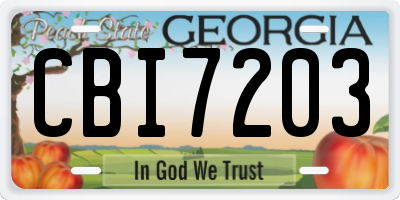 GA license plate CBI7203
