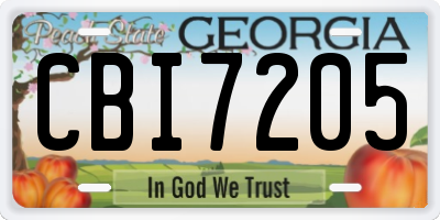 GA license plate CBI7205