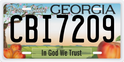 GA license plate CBI7209