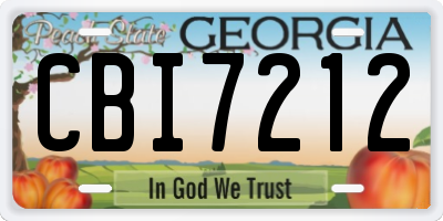 GA license plate CBI7212
