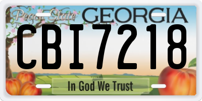 GA license plate CBI7218